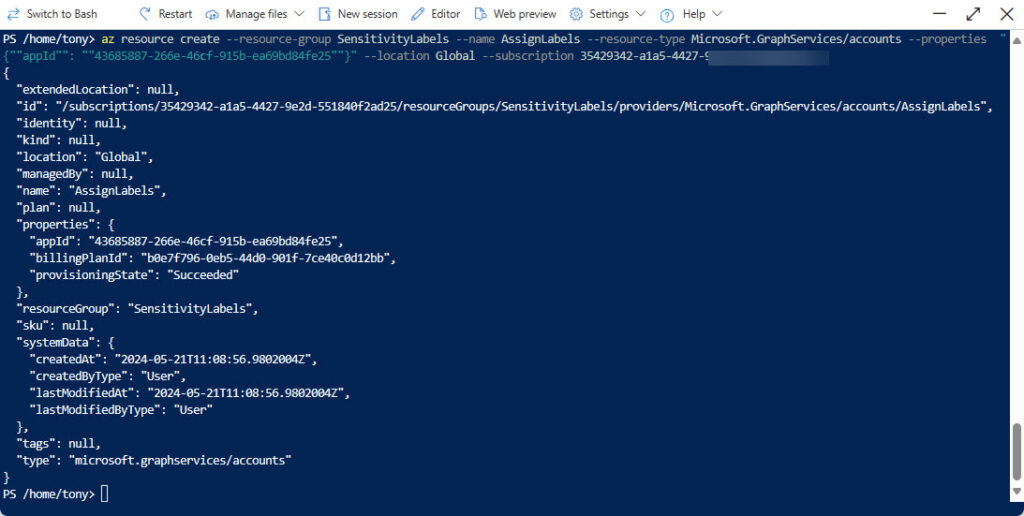 Associating an Entra ID app with an Azure subscription.