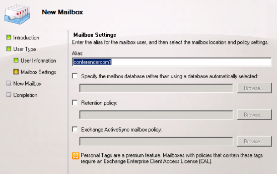 Choose an Alias and Configure Optional Settings if required Choose an Alias and Configure Optional Settings if required