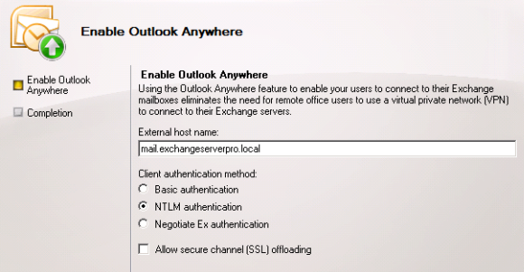 Configure Outlook Anywhere for Exchange Server 2010 Configure Outlook Anywhere for Exchange Server 2010