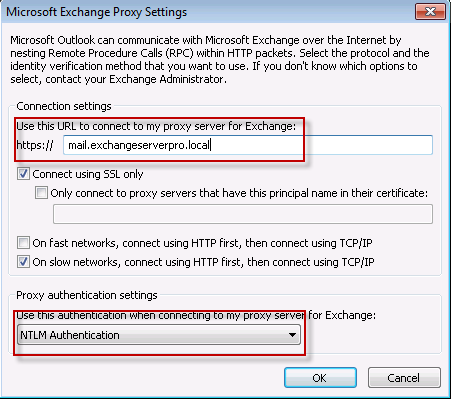 Configure the Outlook Anywhere External Host Name and Authentication Settings in Outlook 2010 Configure the Outlook Anywhere External Host Name and Authentication Settings in Outlook 2010