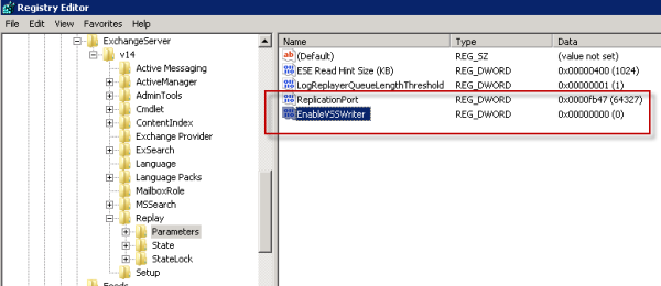 Disable the VSS Writer for Exchange 2010 mailbox database backups Disable the VSS Writer for Exchange 2010 mailbox database backups