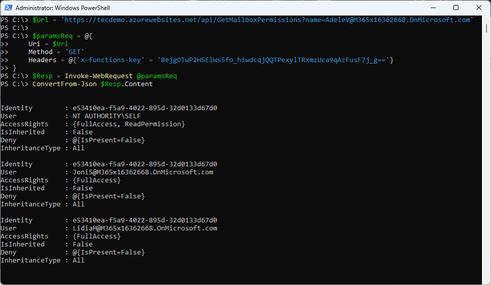 Using Azure Functions for Exchange Online